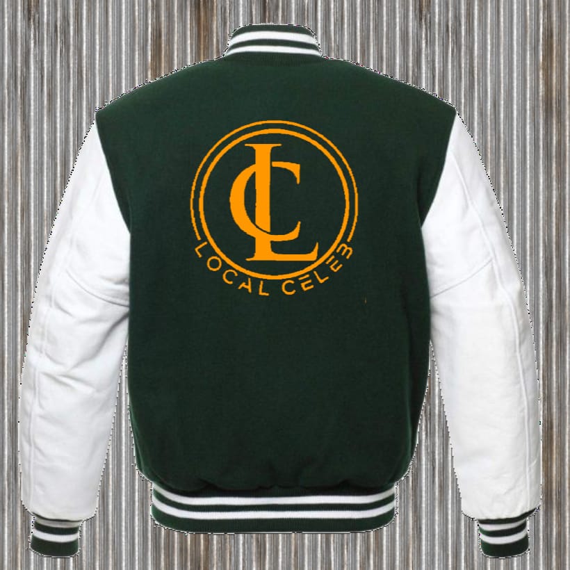 Green, White, Gold Varsity Jacket