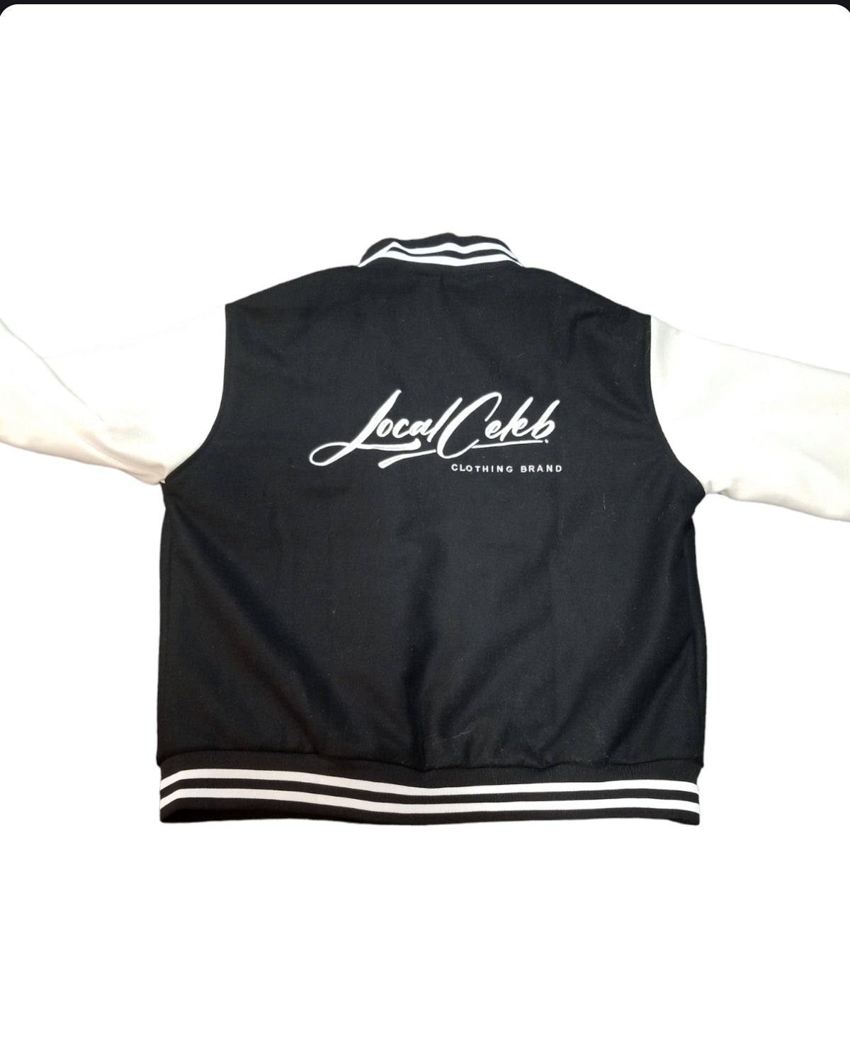 Black & White Local Celeb Varsity Jacket