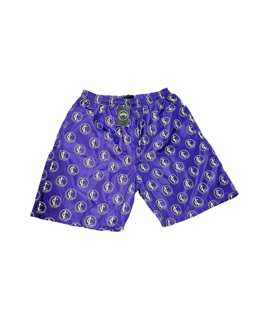 Purple Nylon Shorts with Pockets